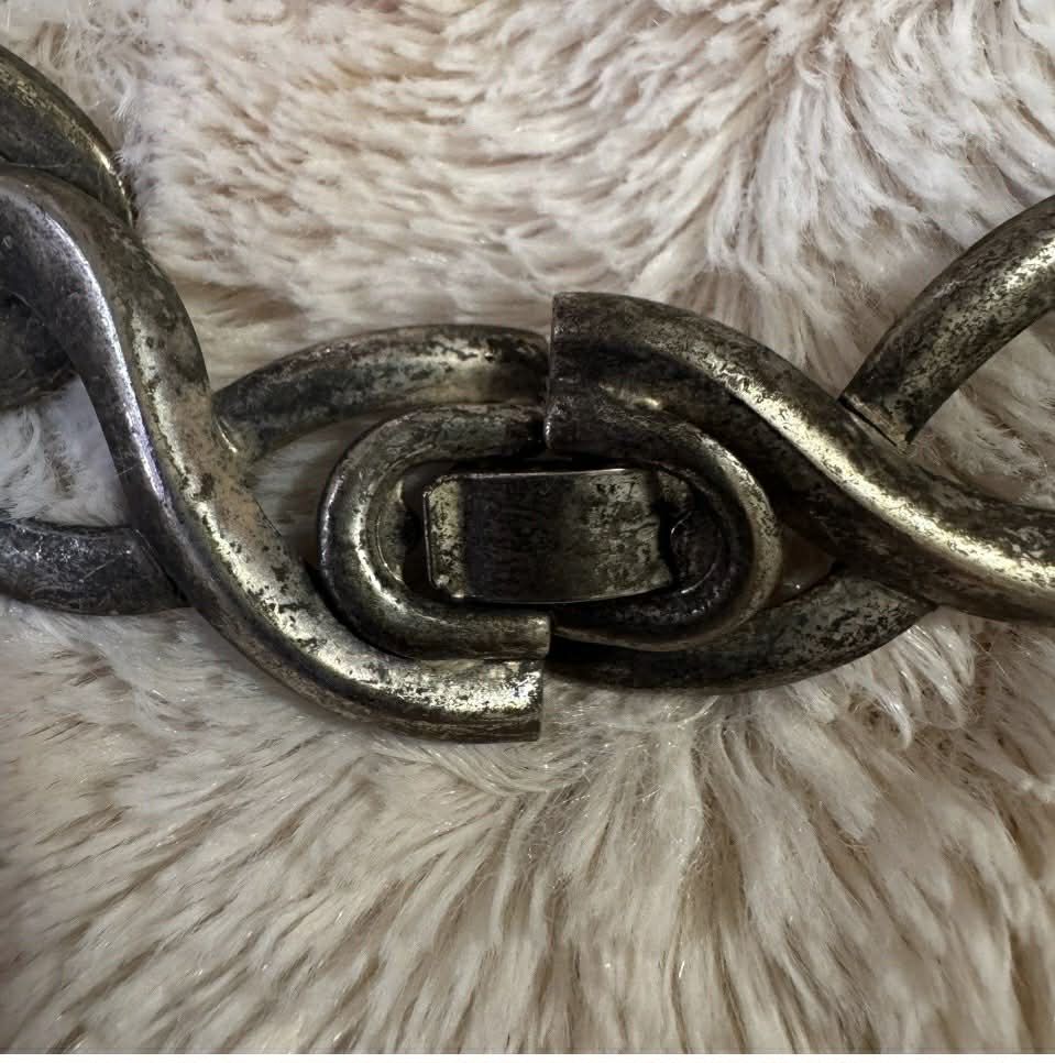 Silver Tone Vintage Chunky Chain Necklace [Jewelry 002]