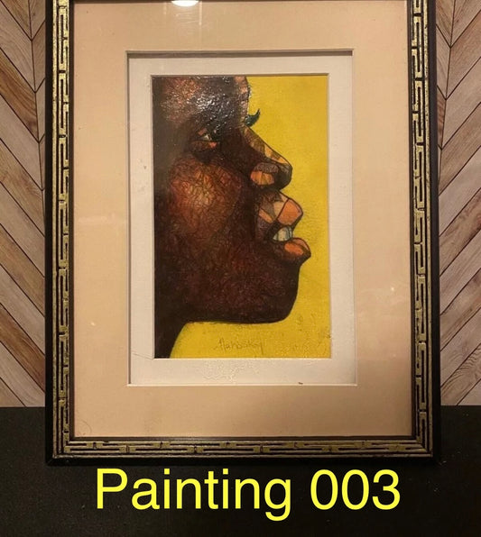 Painting "Red Profil" Oil on Paper 8.5" x 11" - Artist: Mahosky (3) [Art 003]