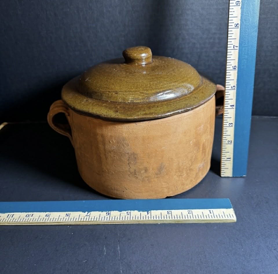 Marked Handled "Brown Pottery, Arden NC 68" with Lid [Item 0035]