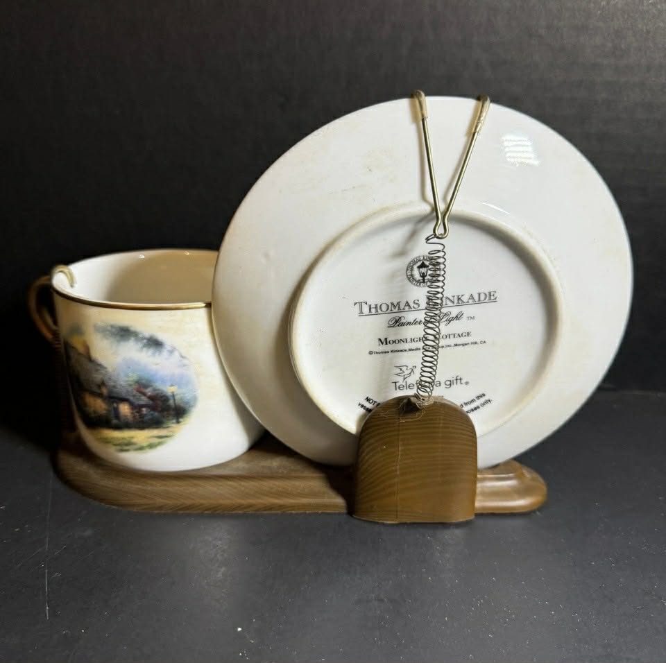 Thomas Kinkade Tea Cup and Saucer Set with Stand [Item 0049]