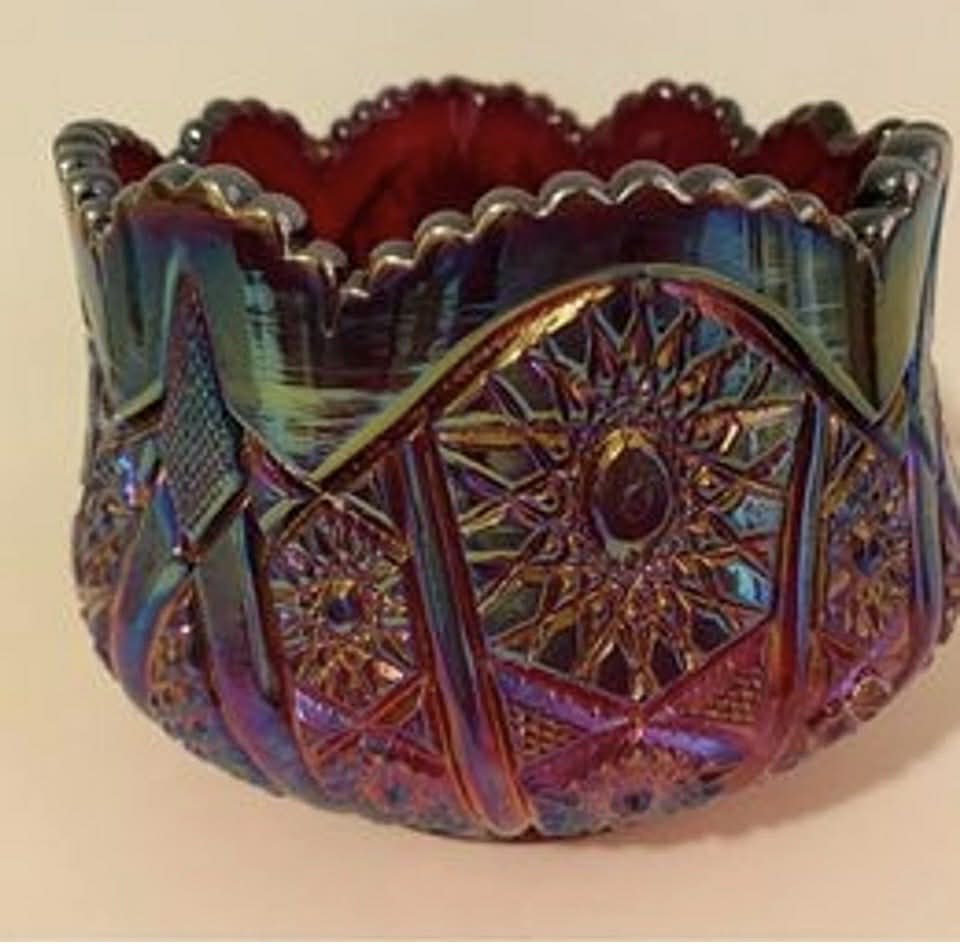Vintage Tulip Shaped Carnival Glass Bowl [Item 004]