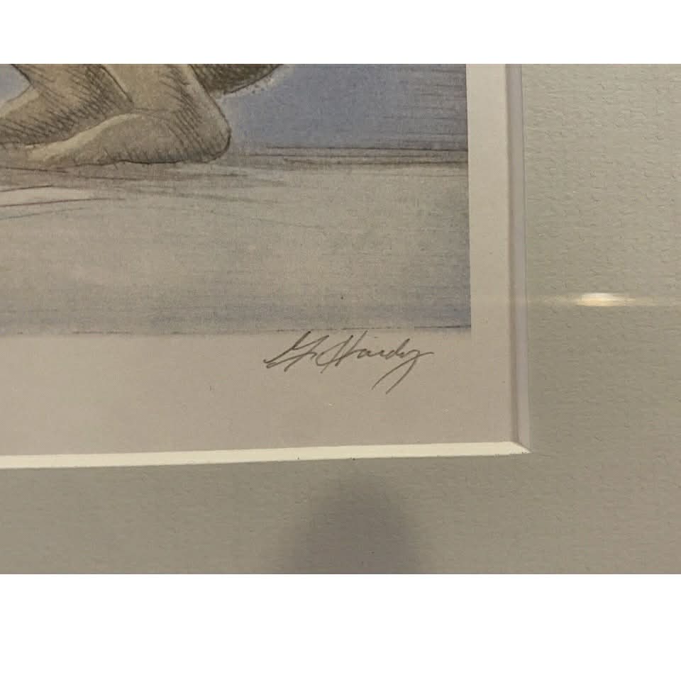 GERALD HARDY 11/200 Signed Art of Three Girls at the Beach 1993 [Art 004]