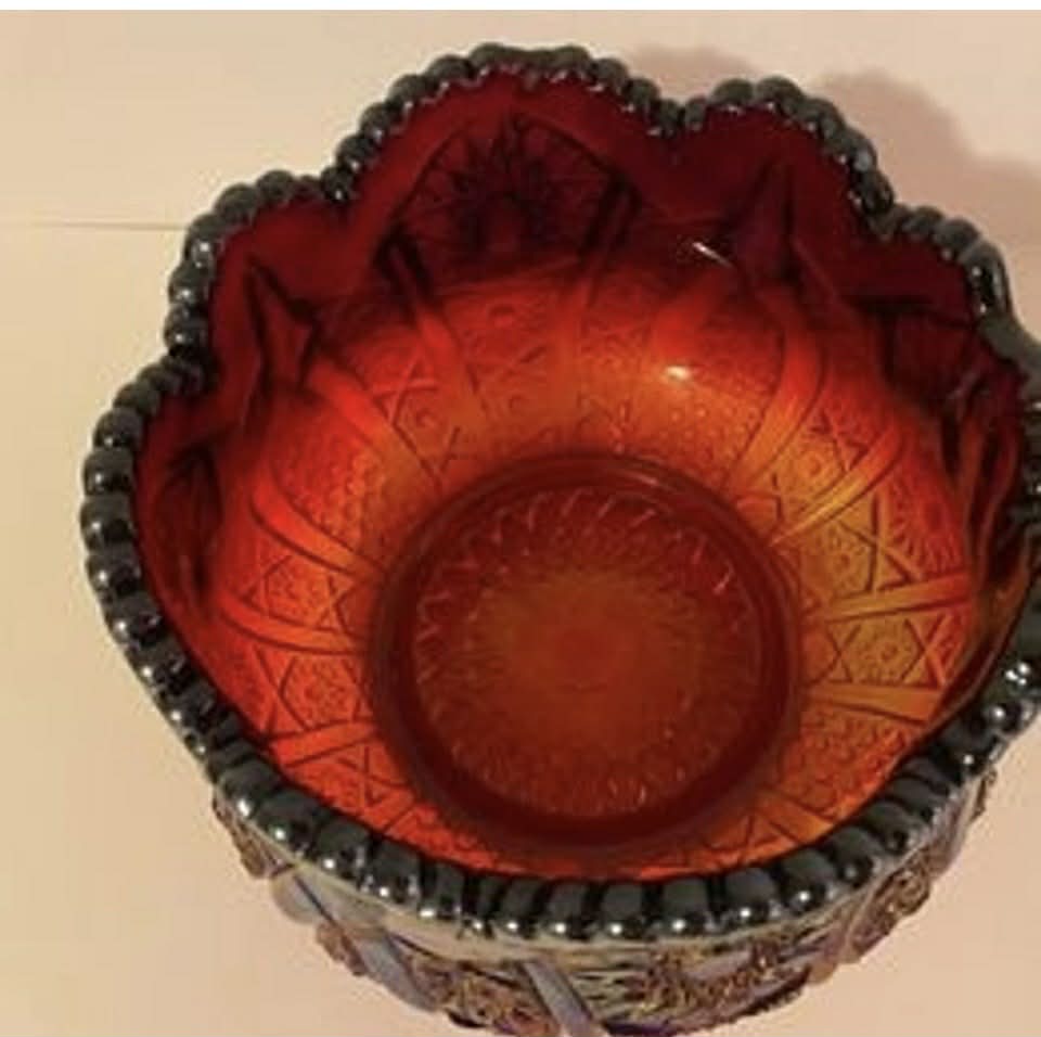 Vintage Tulip Shaped Carnival Glass Bowl [Item 004]