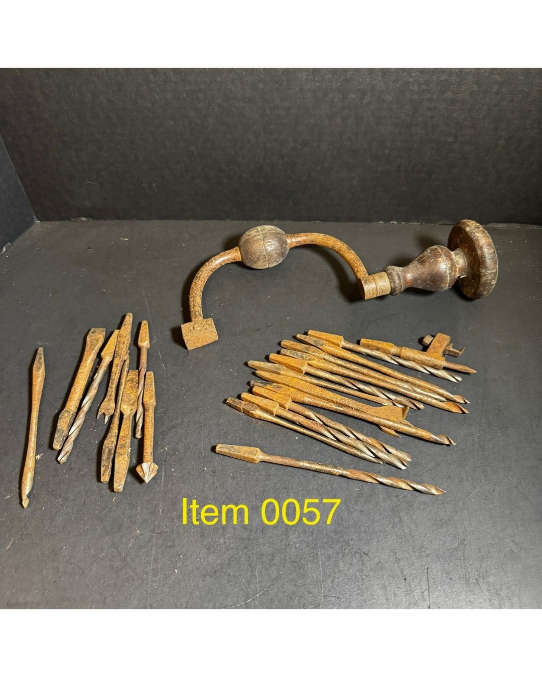 Antique Twist Hand Drill with Assorted Drill Bits [Item 0057]