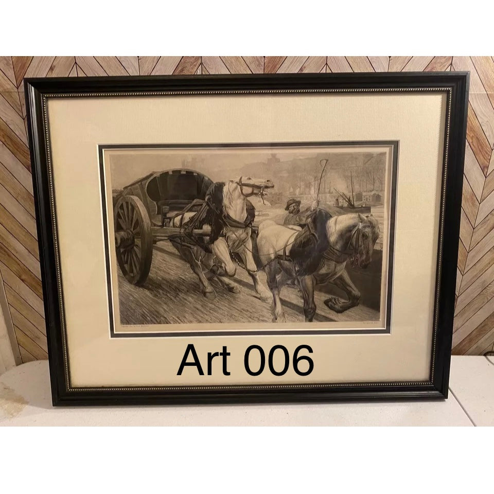 Black and White "Work Horses Rebel" by Oscar Mattiesen Paris [Art 006]