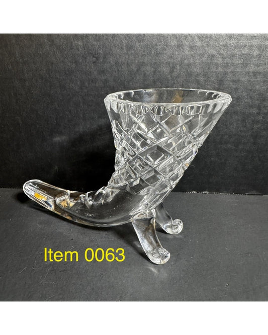 Vintage Clear Lead Crystal Cornicopia [Item 0063]