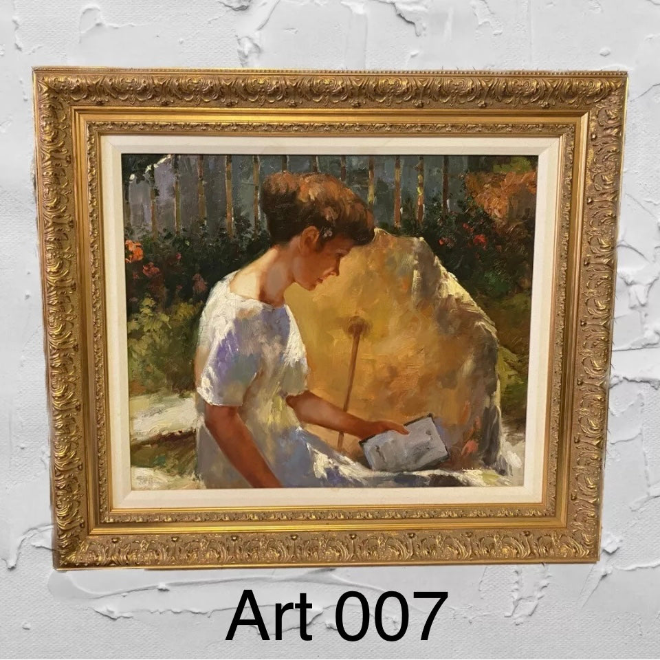 The Reader" Breathtaking Young Lady With A Camisole Painting [Art 007]