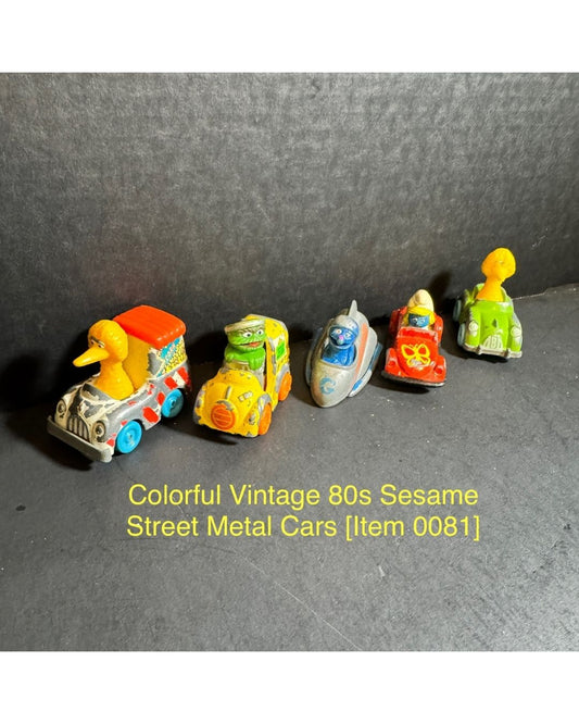 Colorful Vintage 80s Sesame Street Metal Cars [Item 0081]
