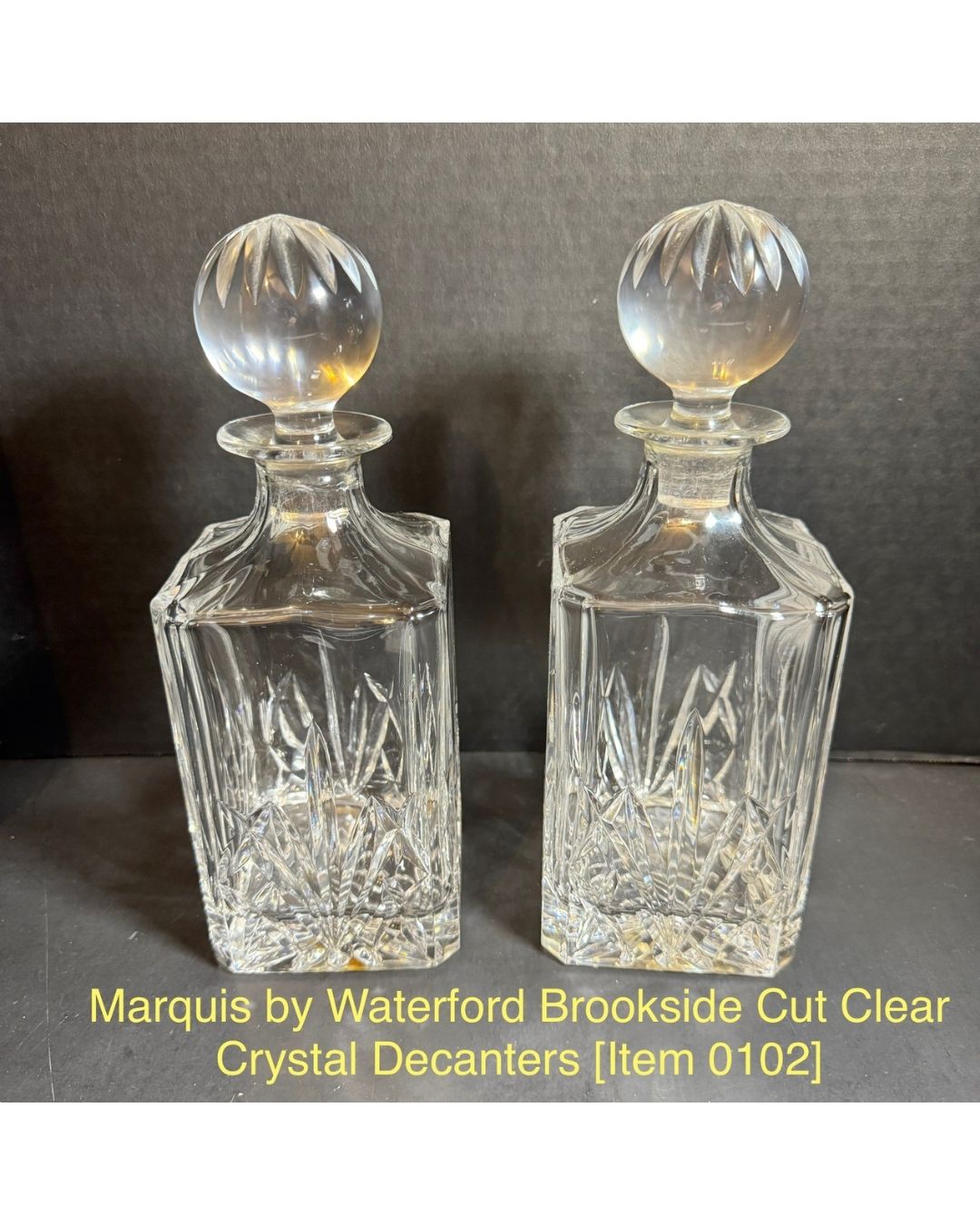 Marquis by Waterford Brookside Cut Clear Crystal Decanters [Item 0102]