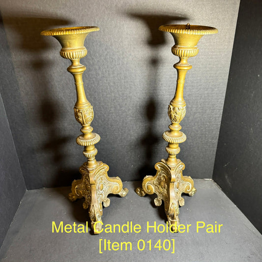 Metal Candle Holder Pair [Item 0140]