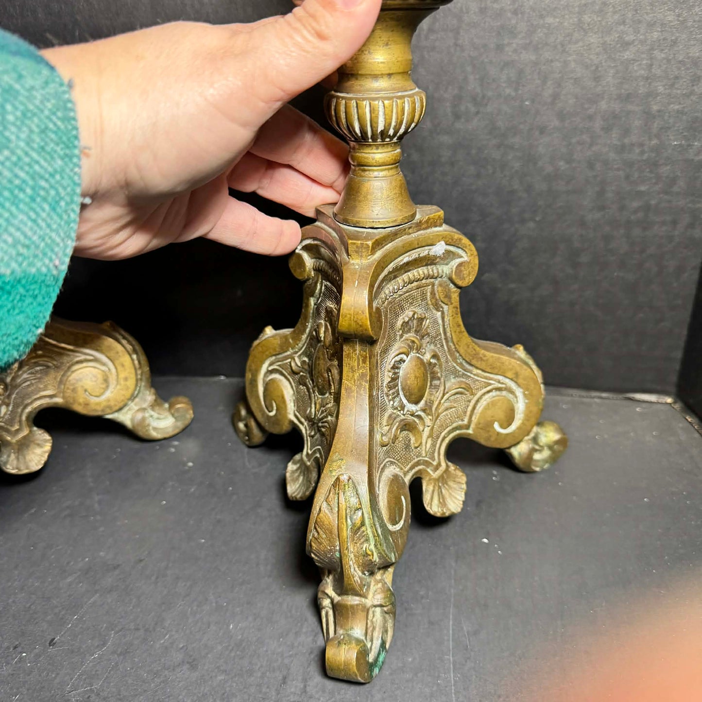 Metal Candle Holder Pair [Item 0140]