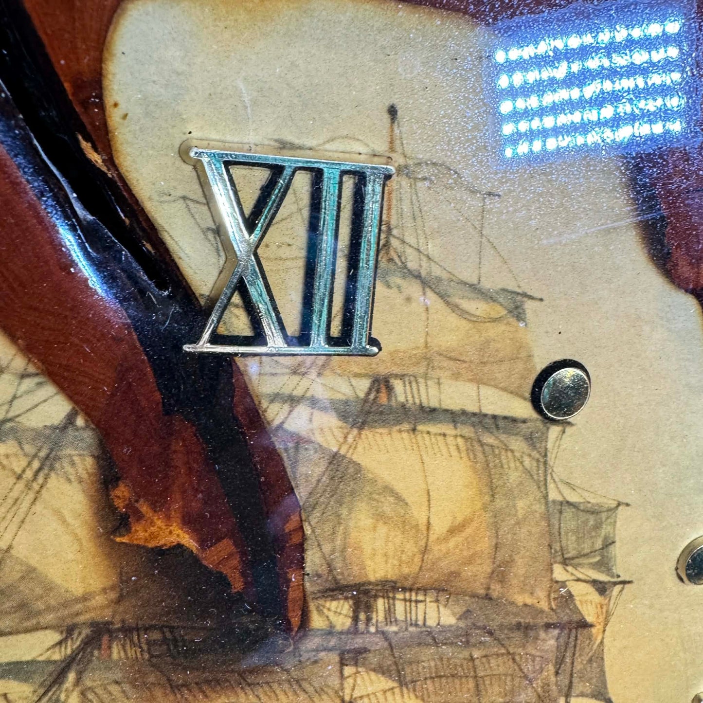 Cypress Wood Clock with Sailboat Face [Item 0141]