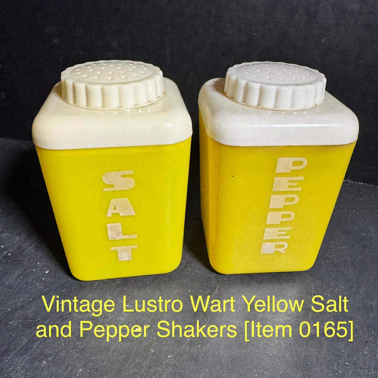 Vintage Lustro Wart Yellow Salt and Pepper Shakers [Item 0165]