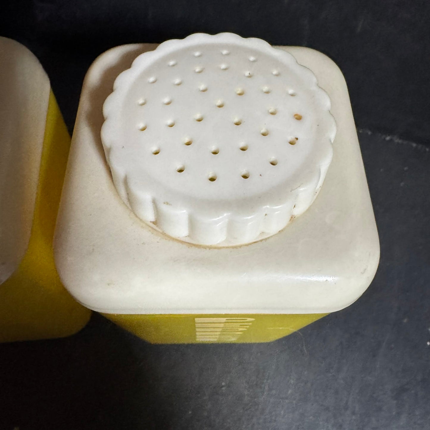 Vintage Lustro Wart Yellow Salt and Pepper Shakers [Item 0165]