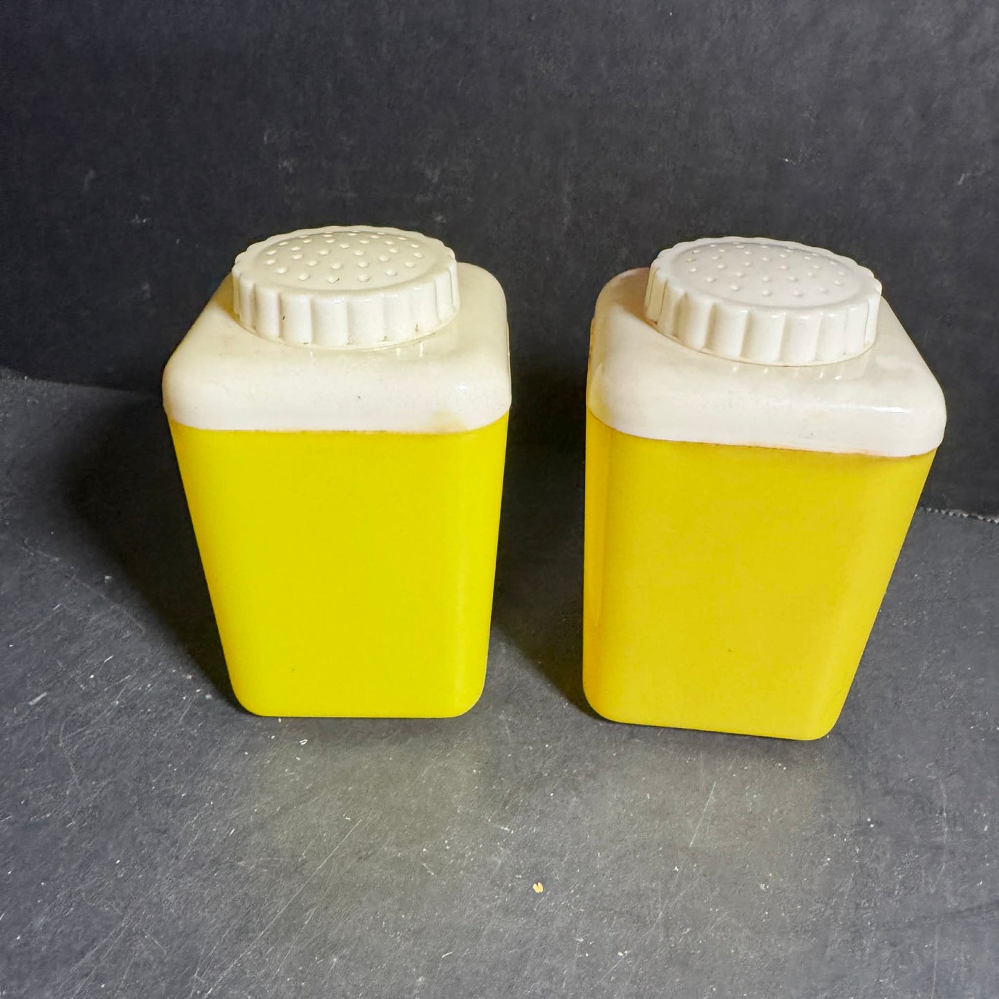 Vintage Lustro Wart Yellow Salt and Pepper Shakers [Item 0165]