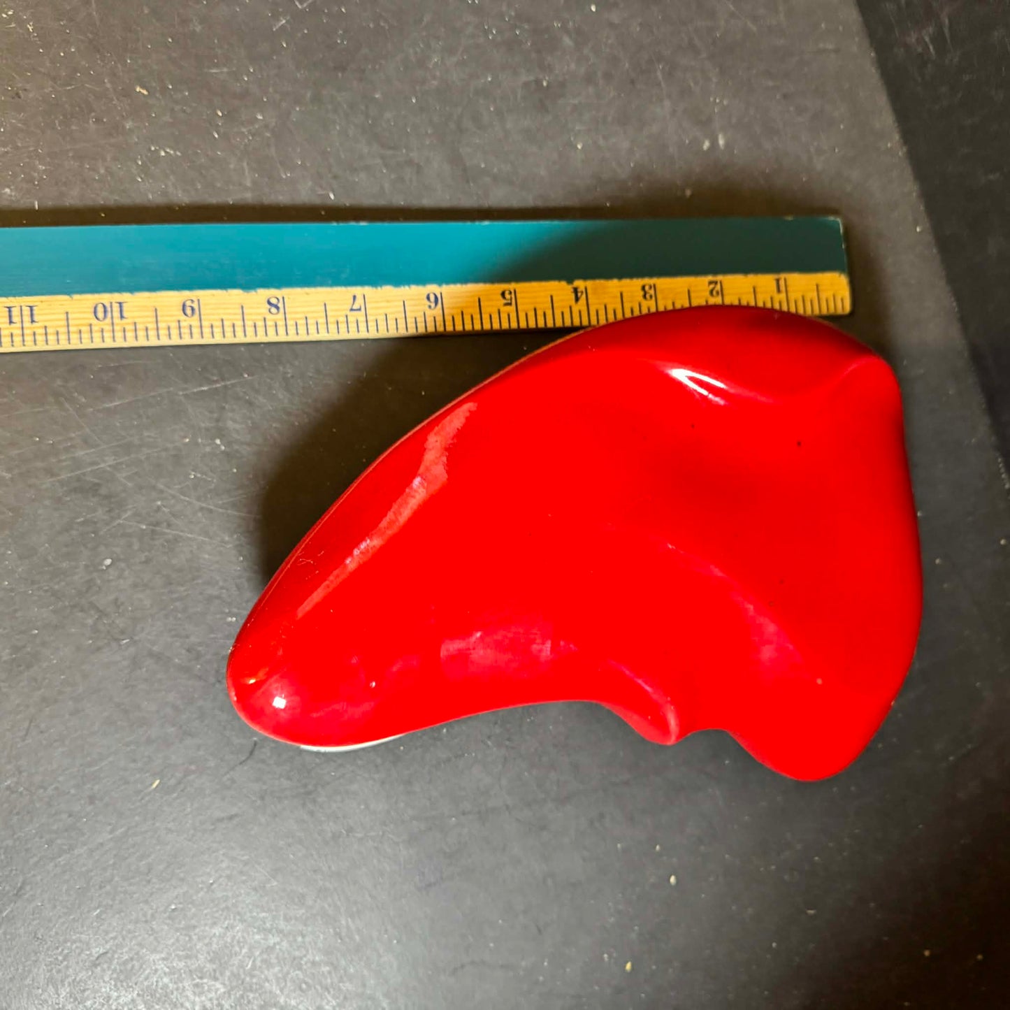 Vintage Funky Red Ceramic Box [Item 0168]