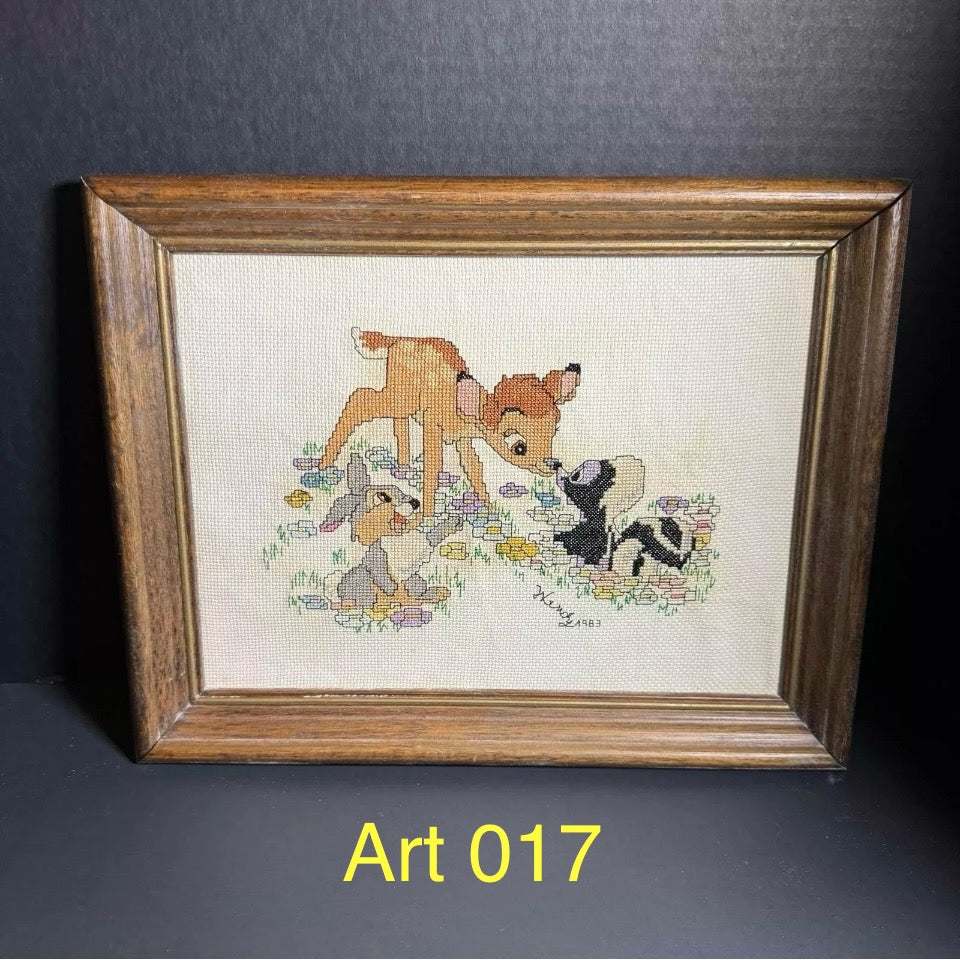 Vintage Bambi Cross Stick Wall Art [Art 017]