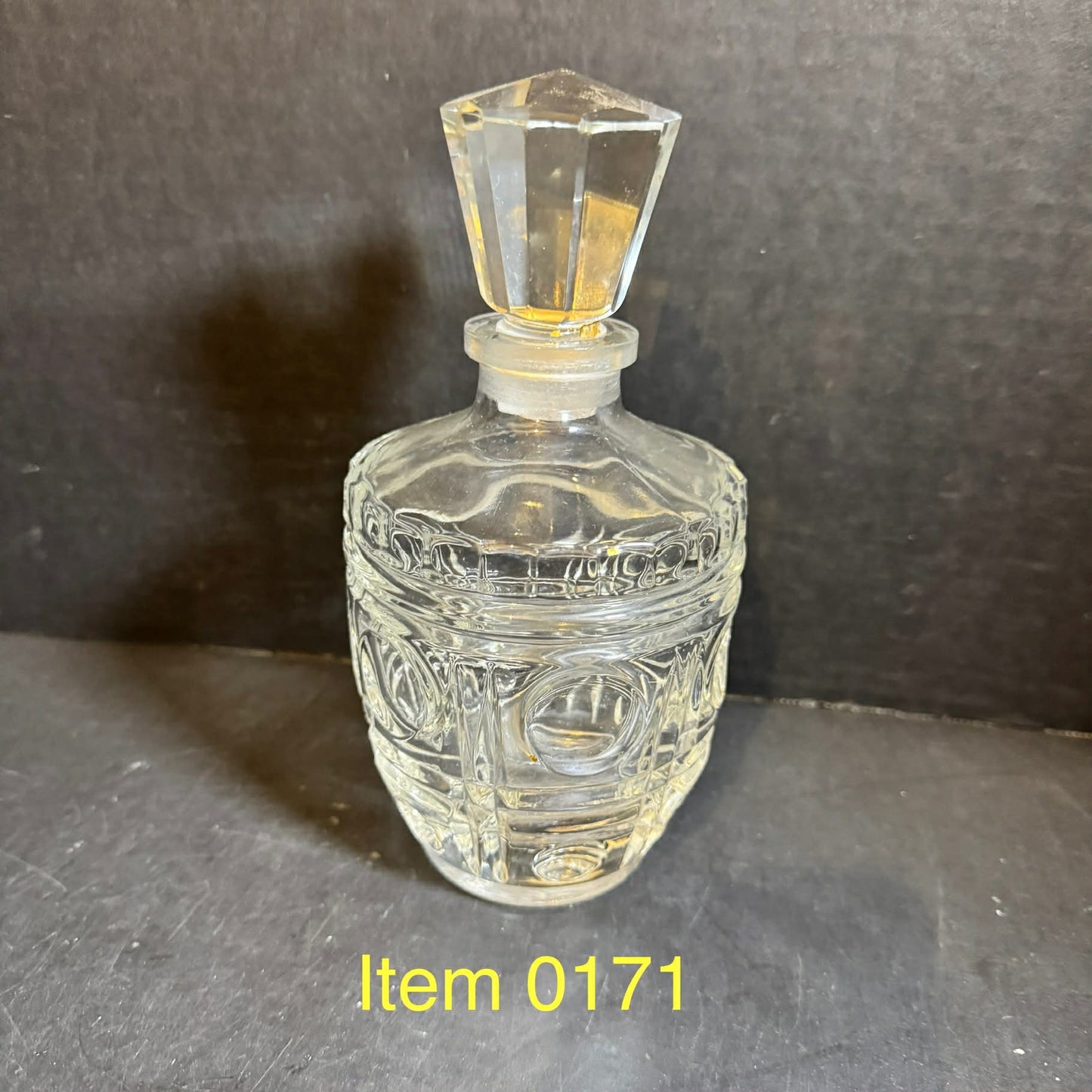 Vintage Clear Jean Forelle London Glass Decanter [Item 0171]