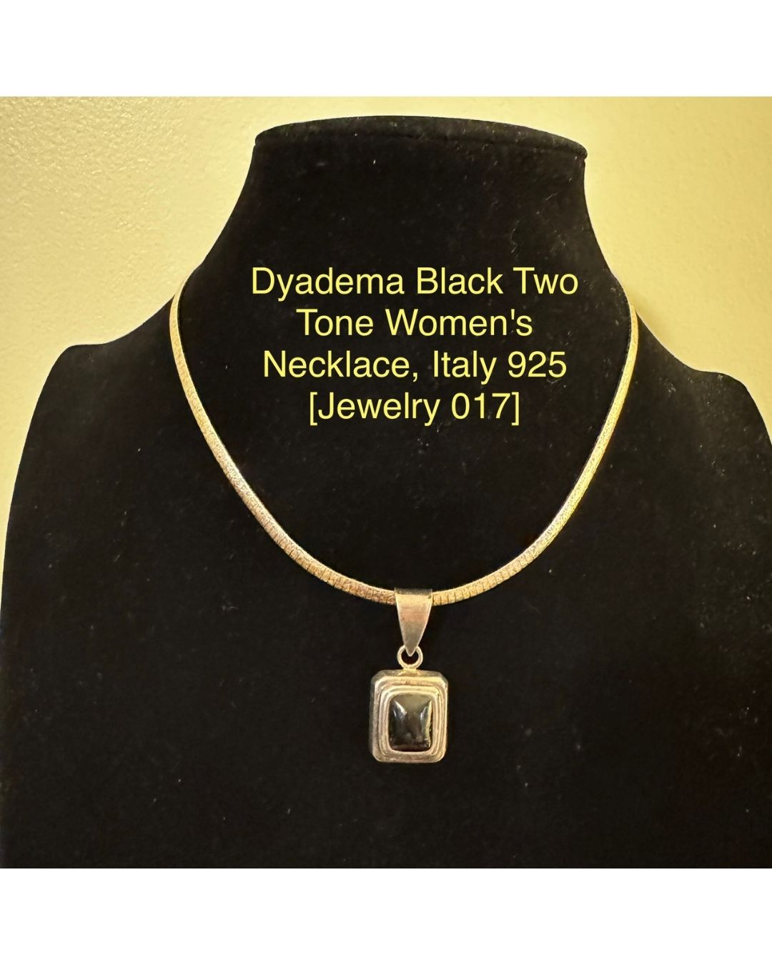 Dyadema Black Two Tone Women's Necklace, Italy 925 [Jewelry 017]