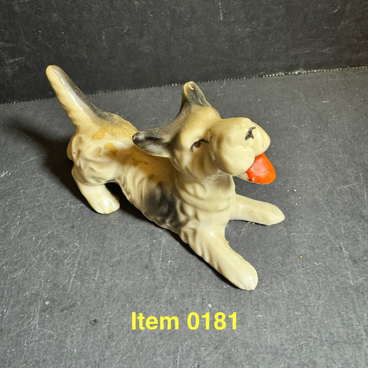 Vintage Ceramic Terrier Dog Figurine, made in Japan [Item 0181]