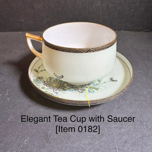 Elegant Tea Cup with Saucer [Item 0182]