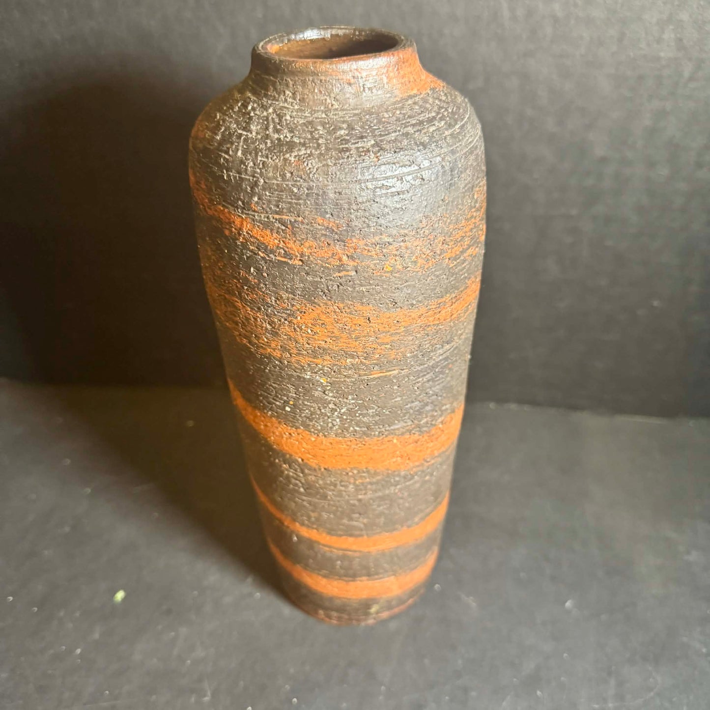 NyMolle Denmark Textured Black and Orange Vase [Item 0231]