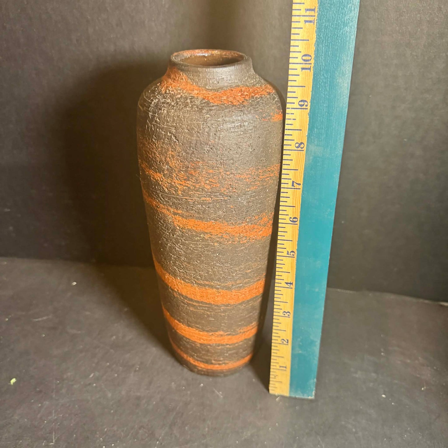 NyMolle Denmark Textured Black and Orange Vase [Item 0231]