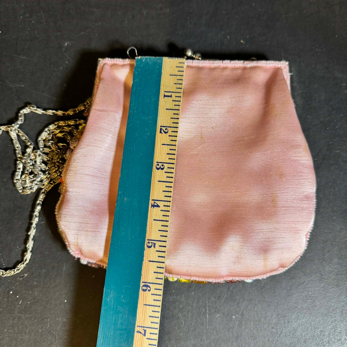 Sasha Multicolor Beaded Clutch Purse with Chain Strap [Item 0235]