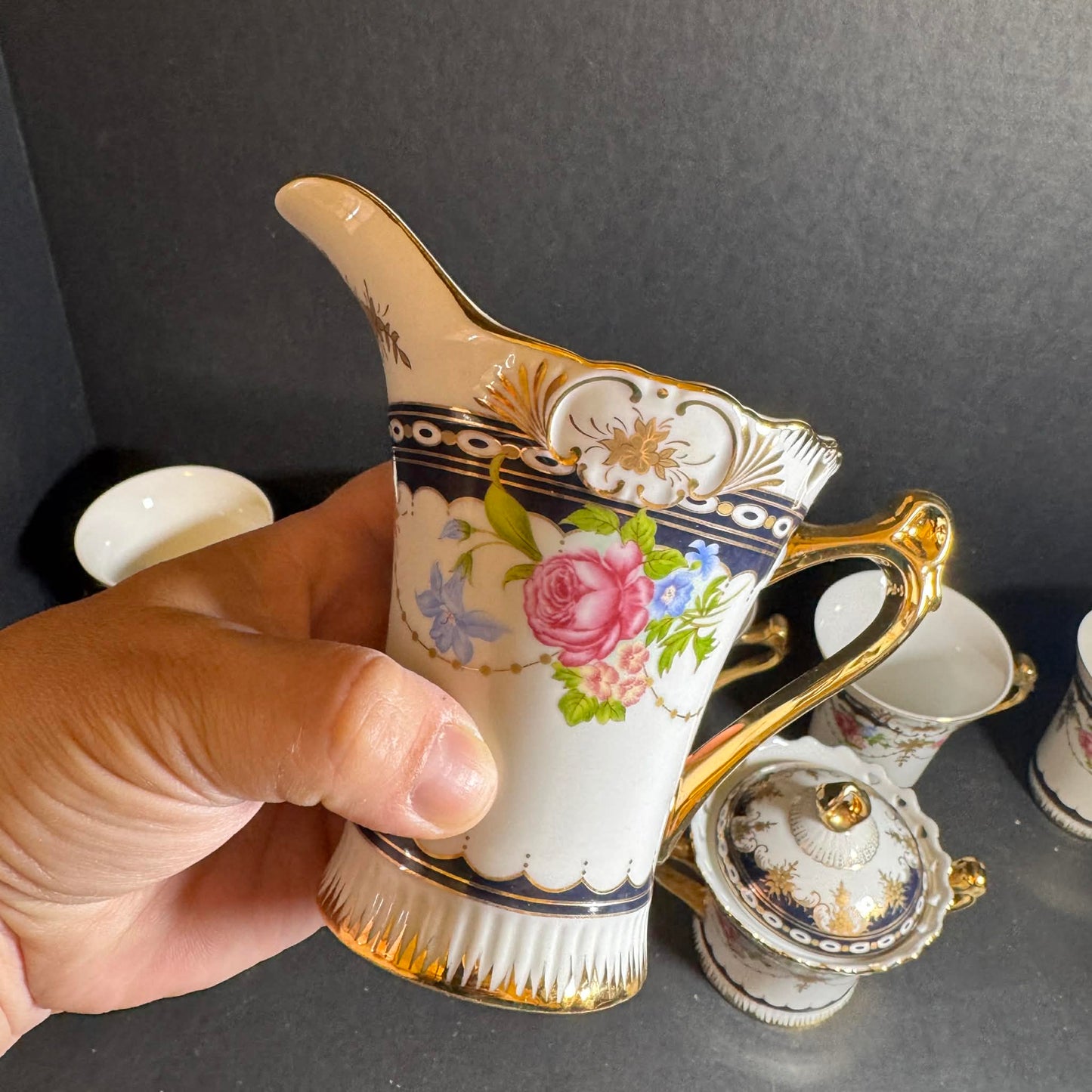 Royal Scotland Porcelain Tea Set with Gold Accents [Item 0236]