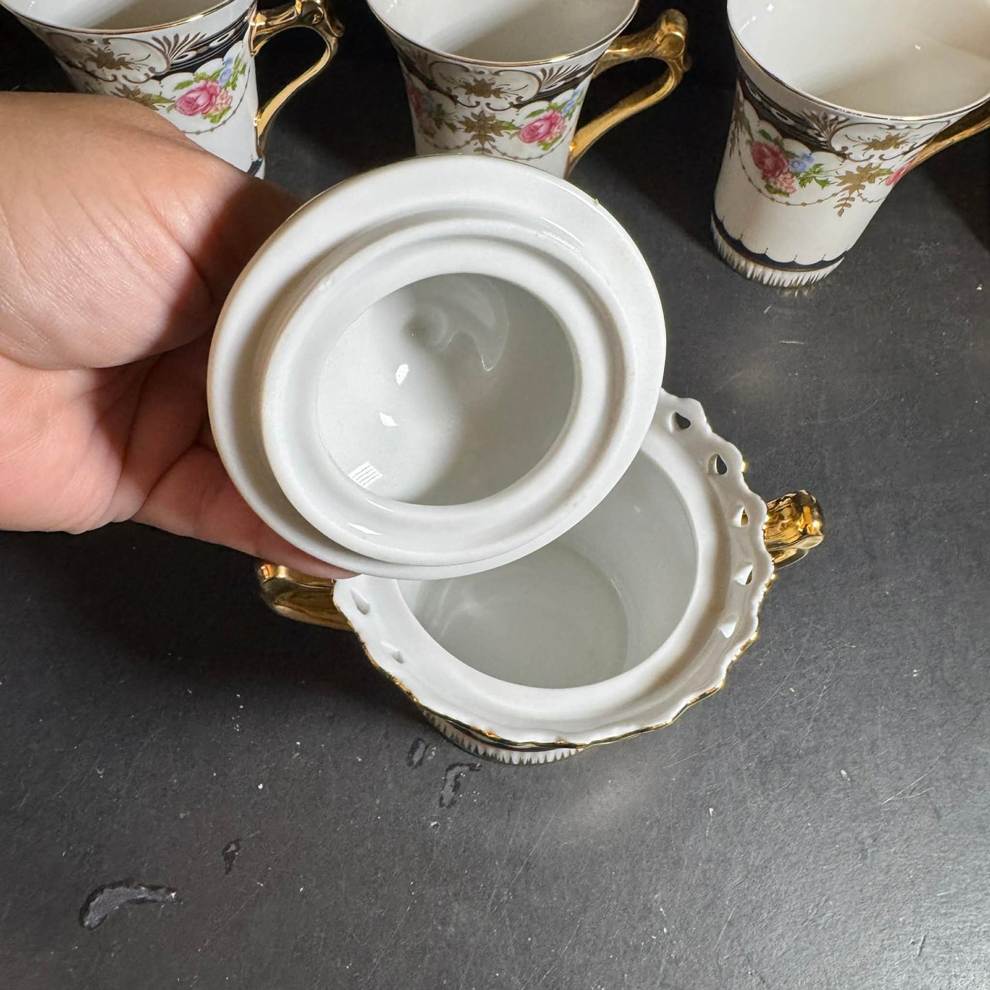 Royal Scotland Porcelain Tea Set with Gold Accents [Item 0236]