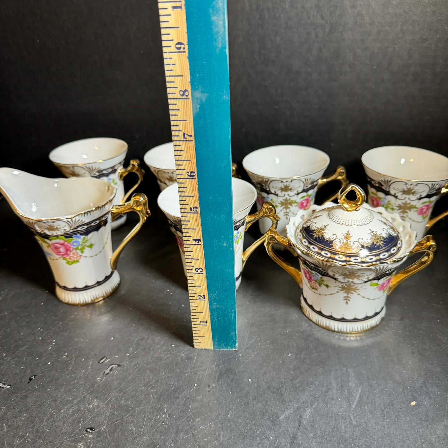 Royal Scotland Porcelain Tea Set with Gold Accents [Item 0236]
