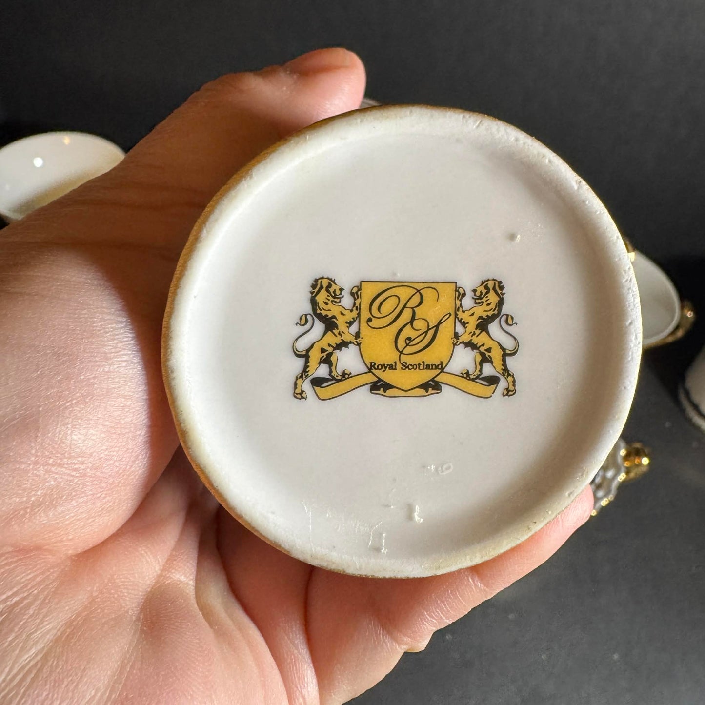 Royal Scotland Porcelain Tea Set with Gold Accents [Item 0236]