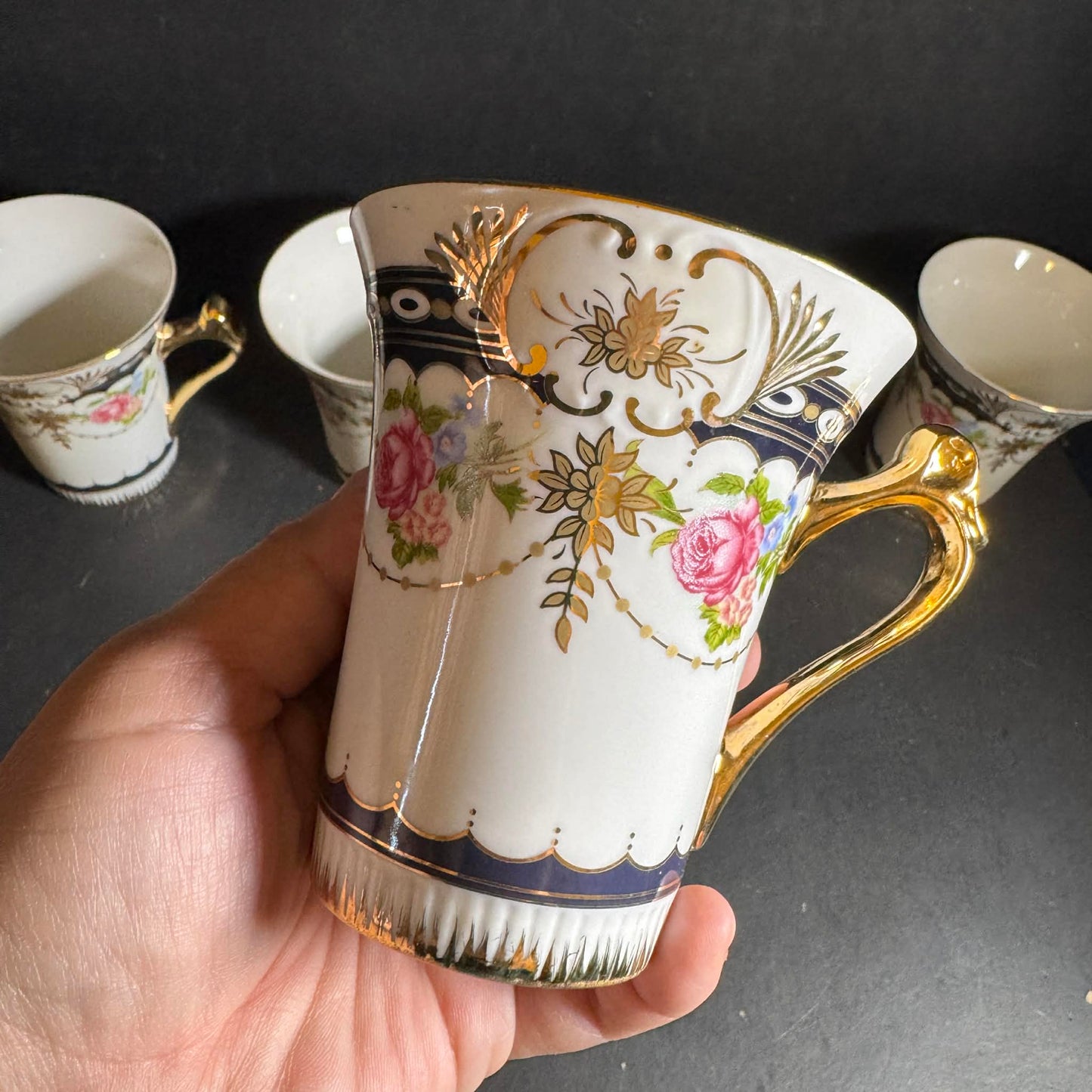 Royal Scotland Porcelain Tea Set with Gold Accents [Item 0236]