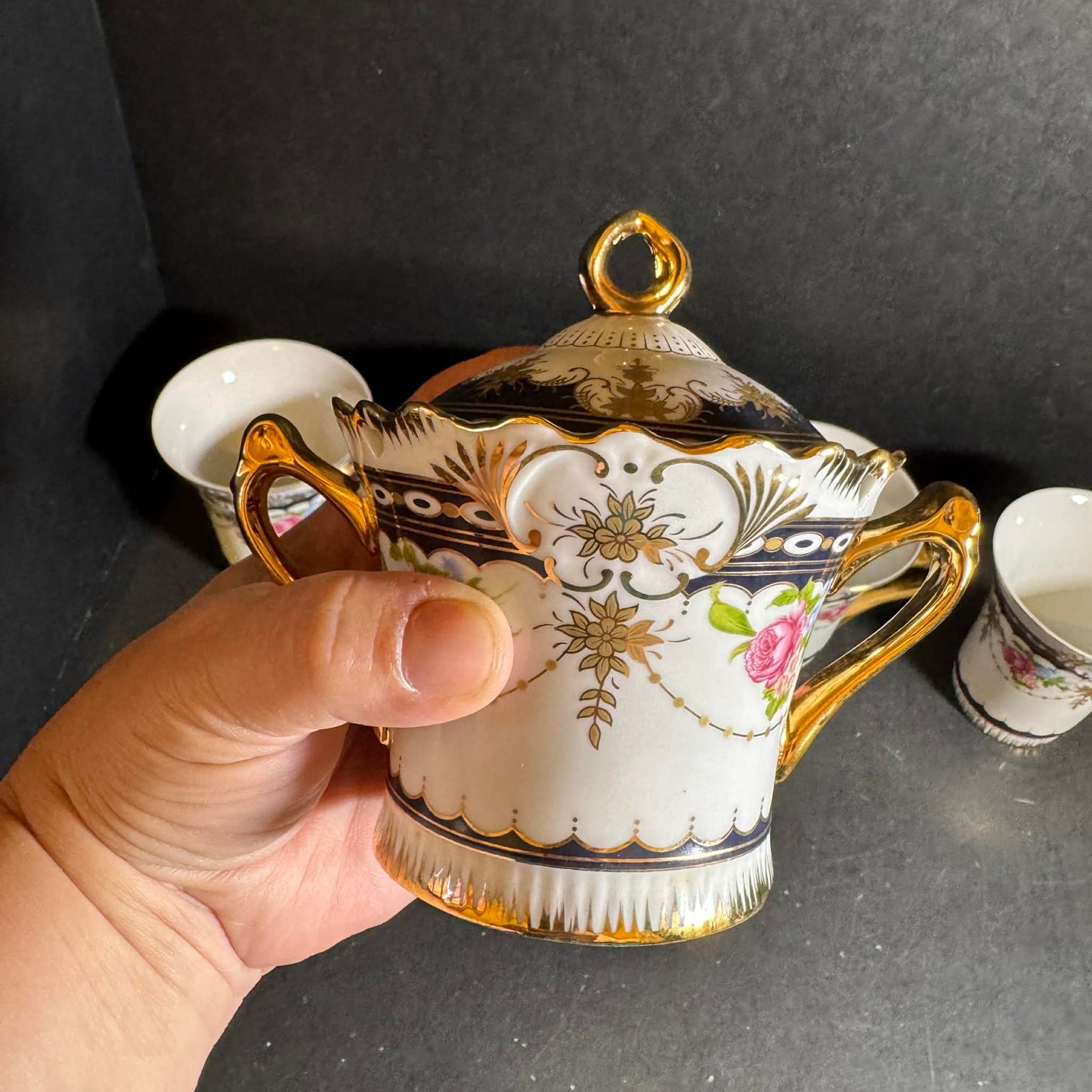 Royal Scotland Porcelain Tea Set with Gold Accents [Item 0236]