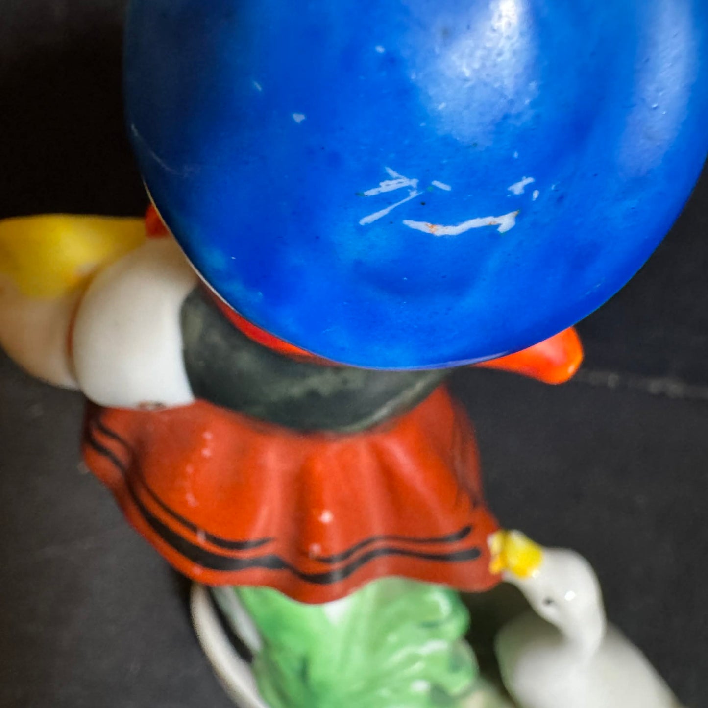 Girl Steals Duck's Eggs Vintage Figurine [Item 0240]