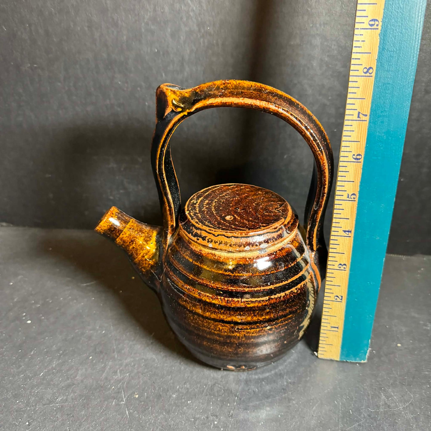 Artisan Brown Ceramic Teapot [Item 0250]