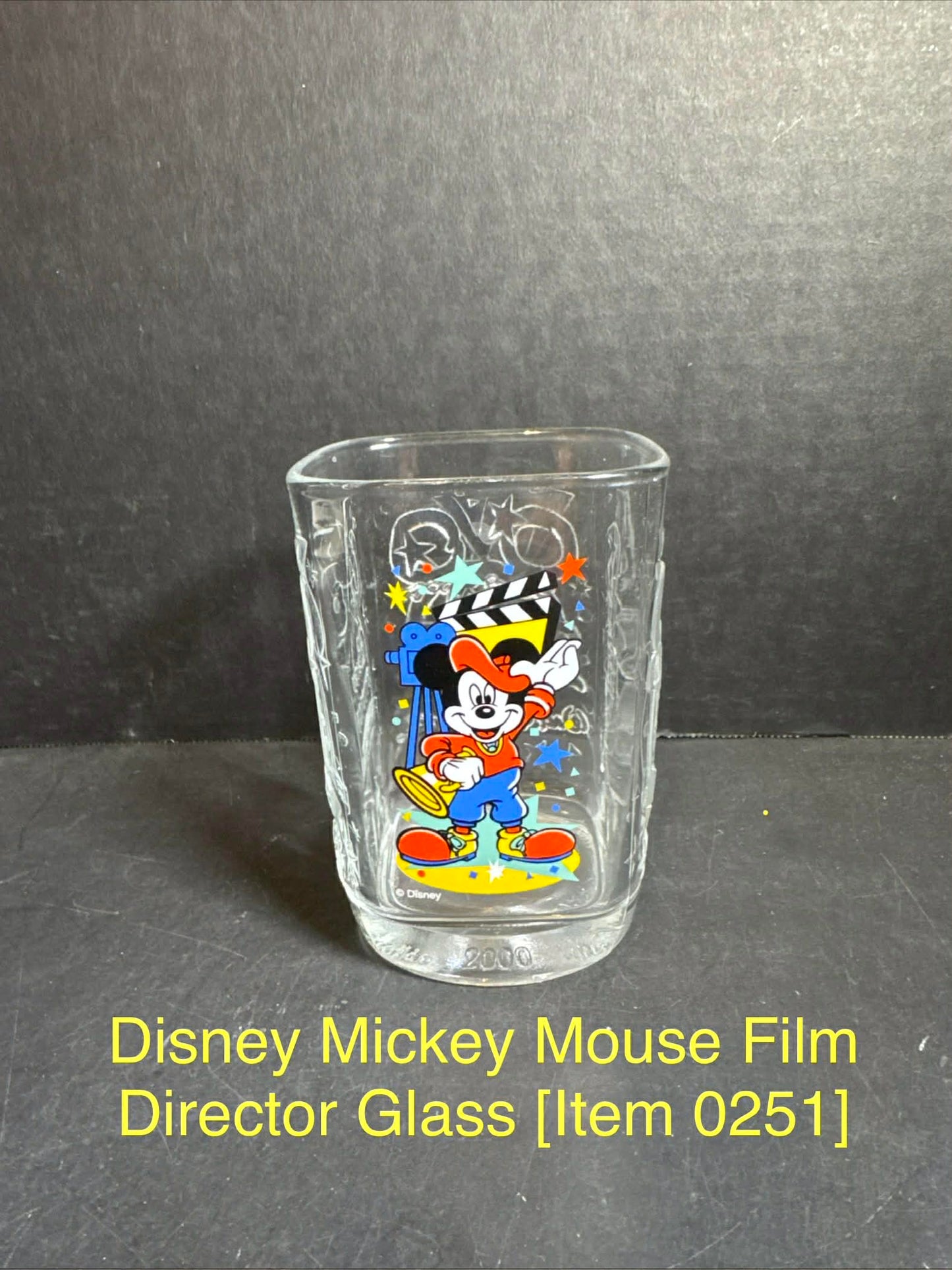 Disney Mickey Mouse Film Director Glass [Item 0251]