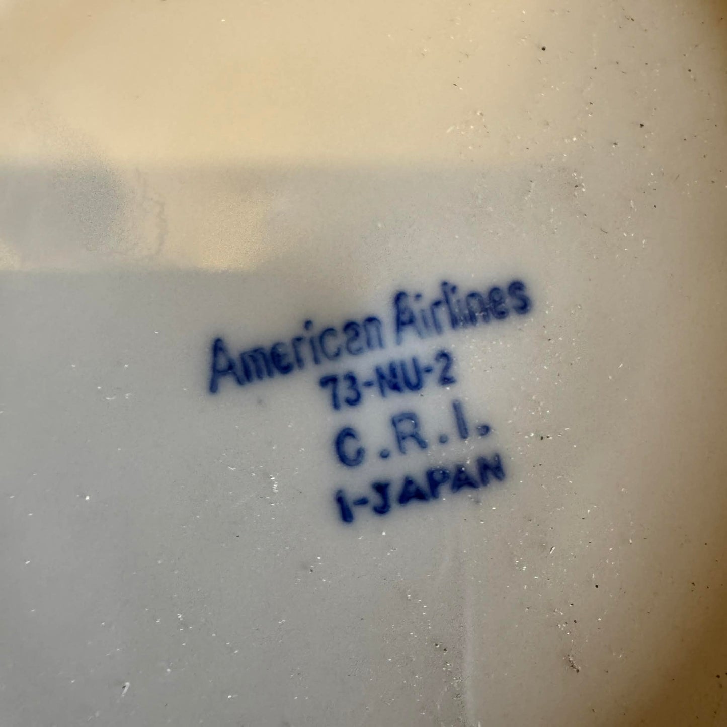 Classic White AMERICAN AIRLINE Dinnerware Set of 3 with Blue Accent [Item 0256]