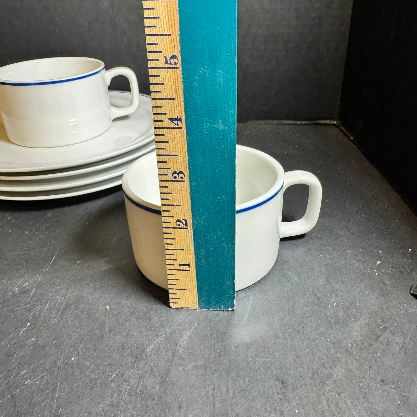 Classic White AMERICAN AIRLINE Dinnerware Set of 3 with Blue Accent [Item 0256]
