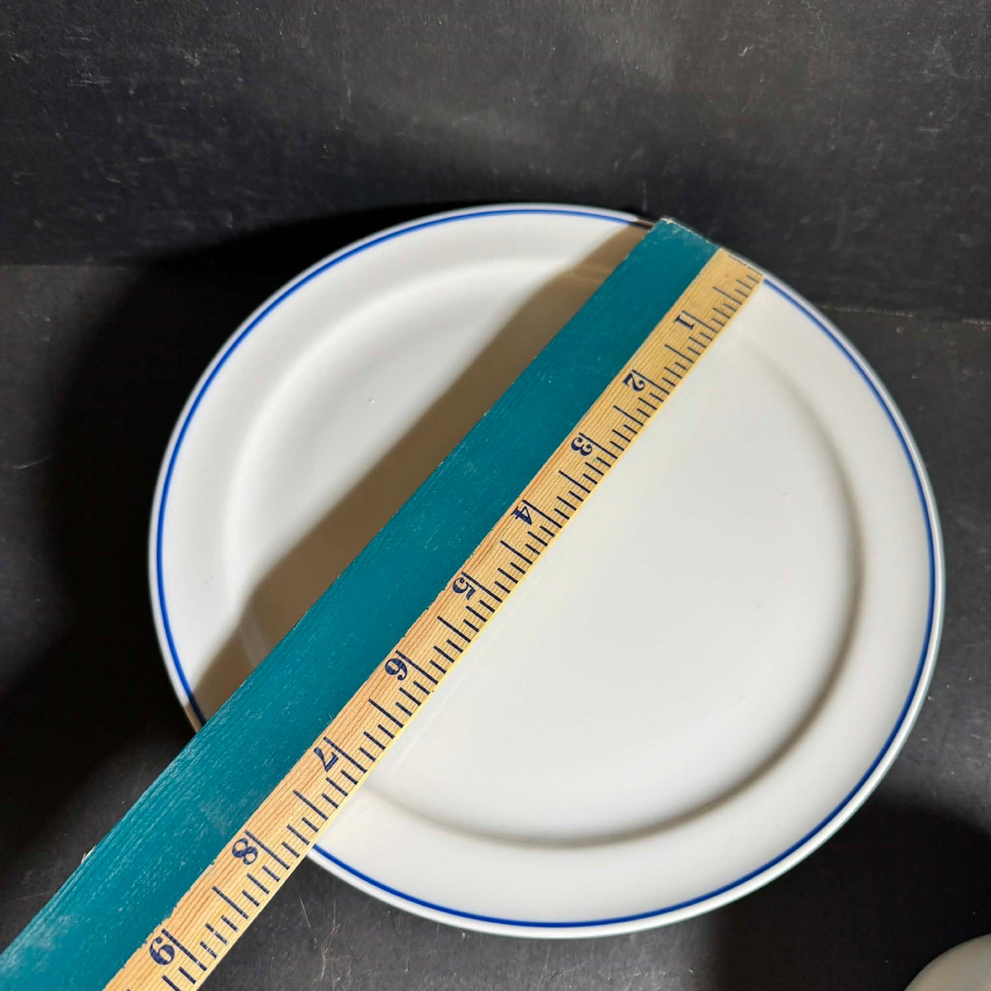 Classic White AMERICAN AIRLINE Dinnerware Set of 3 with Blue Accent [Item 0256]