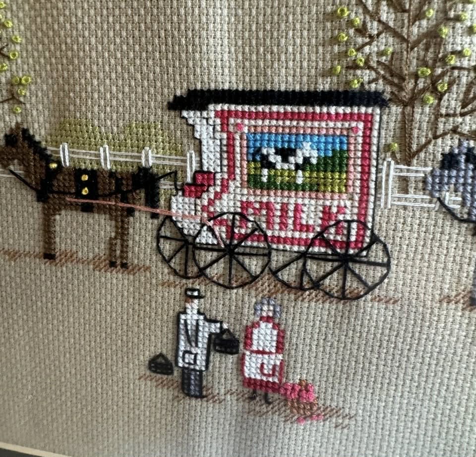 Horse and Buggy Farmer's Market Cross Stitch Art 1992 [Art 025]