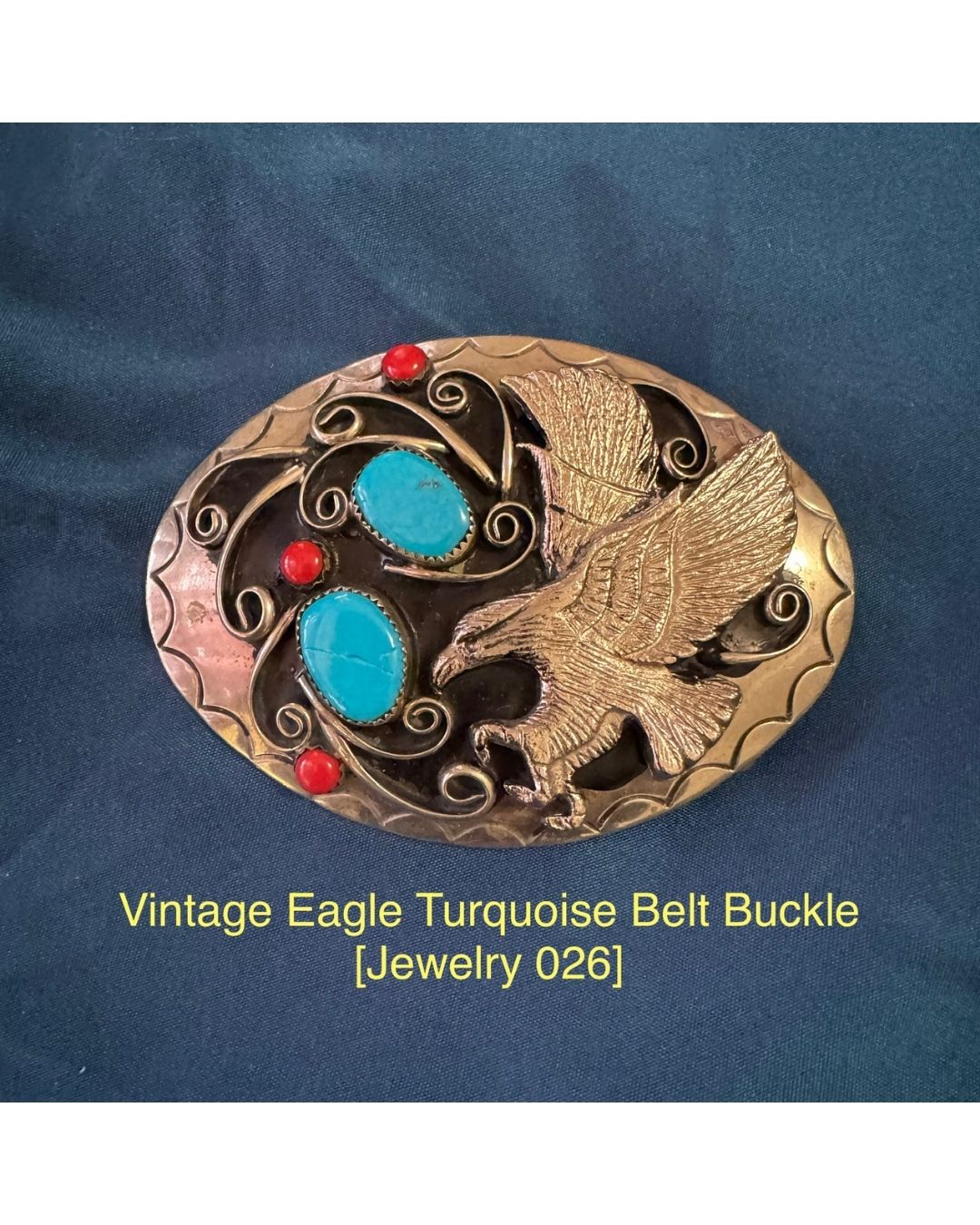 Vintage Eagle Turquoise Belt Buckle [Jewelry 026]