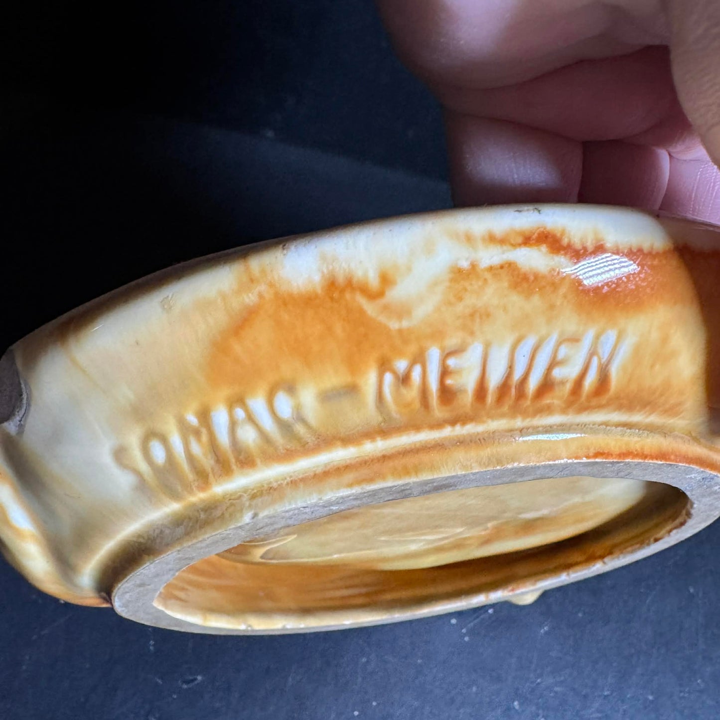 Vintage Art Nouveau 1920 German SOMAG MEISSEN Leopard Trinket Tray [Item 0271]