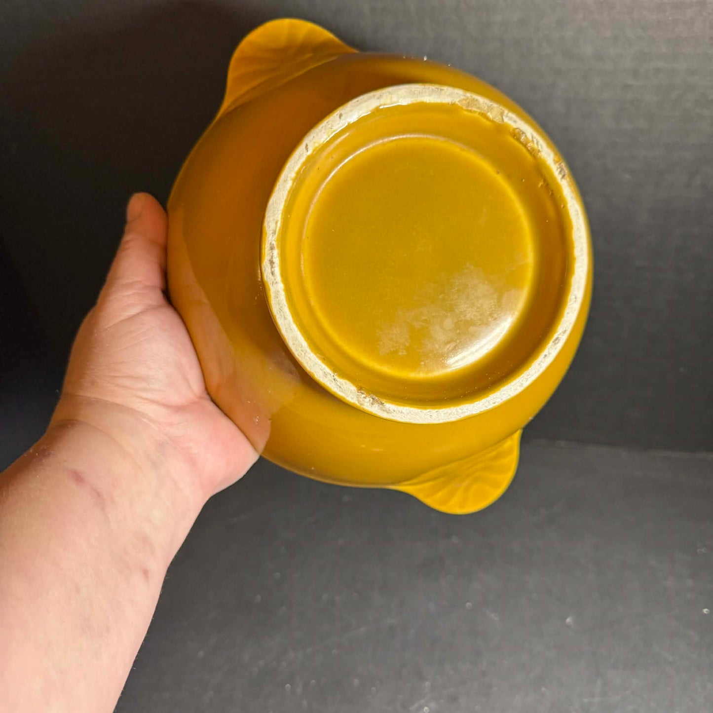 Yellow Vintage Lidded Pottery Dish [Item 0274]