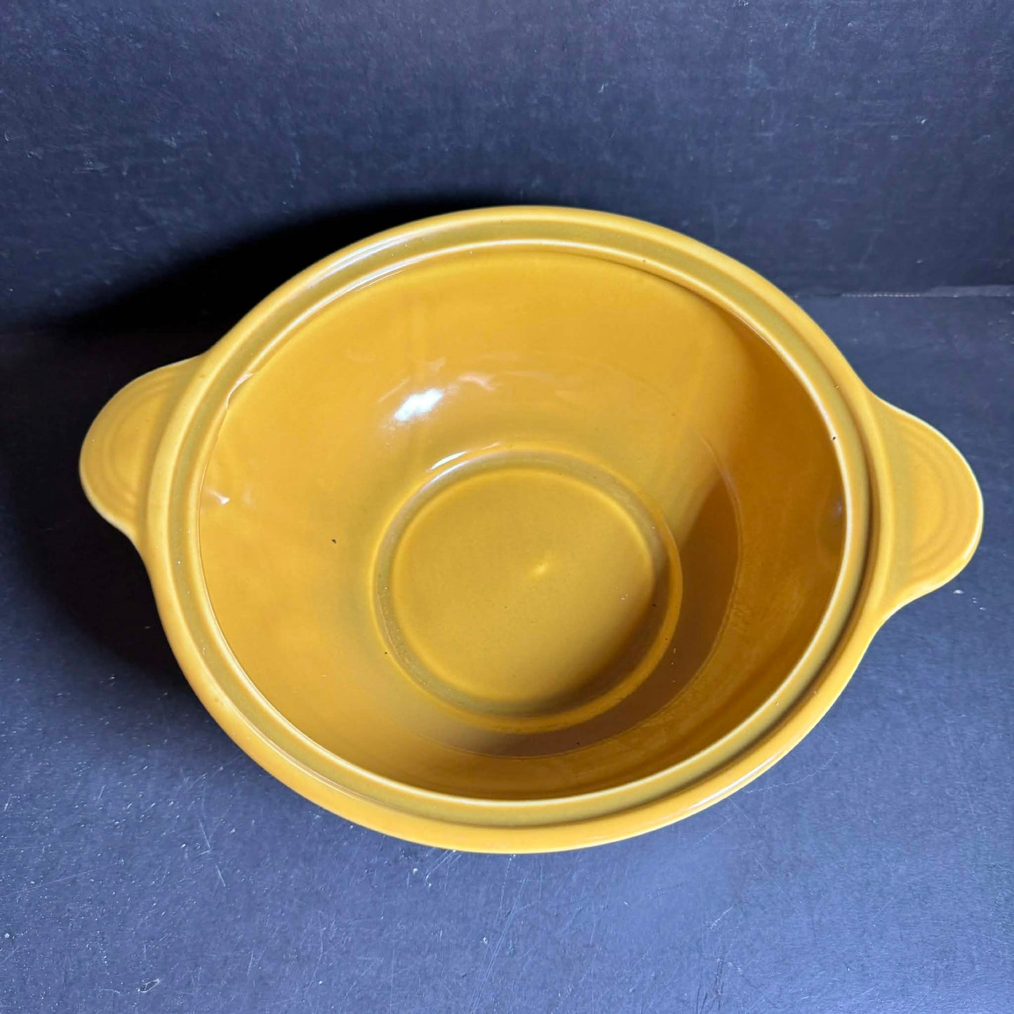 Yellow Vintage Lidded Pottery Dish [Item 0274]