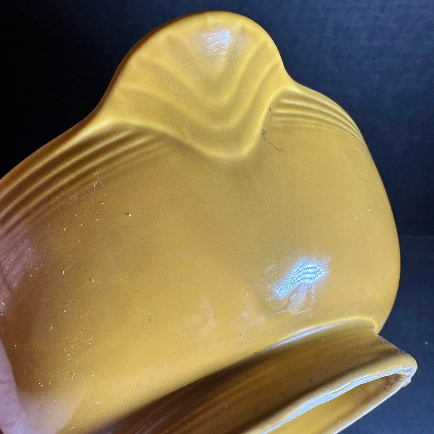 Yellow Vintage Lidded Pottery Dish [Item 0274]
