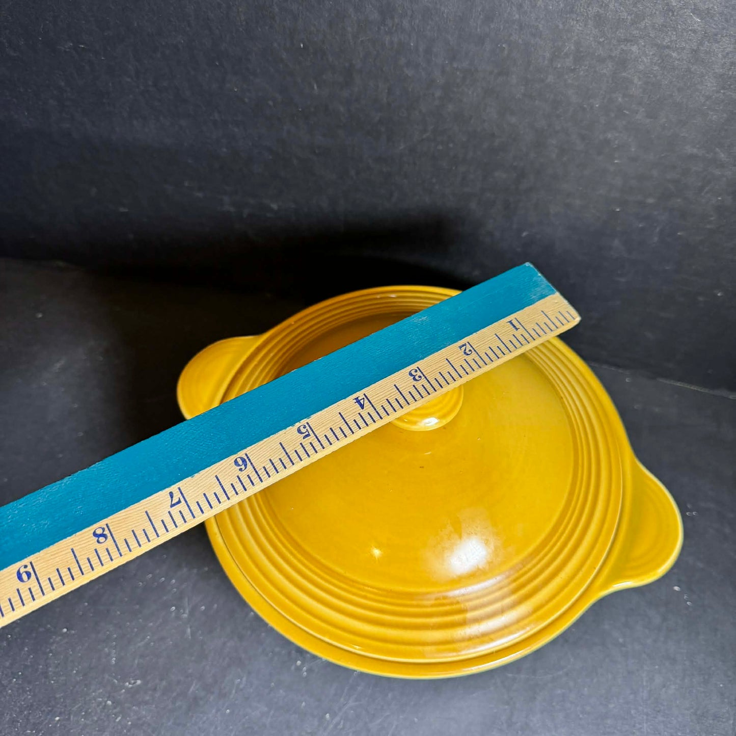 Yellow Vintage Lidded Pottery Dish [Item 0274]