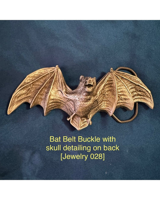 Bat Belt Buckle with skull detailing on back [Jewelry 028]