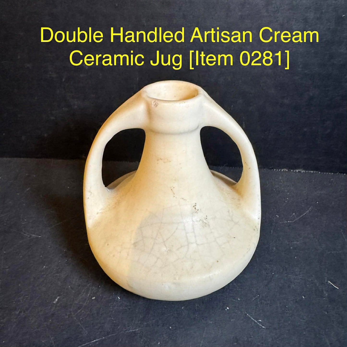 Double Handled Artisan Cream Ceramic Jug [Item 0281]