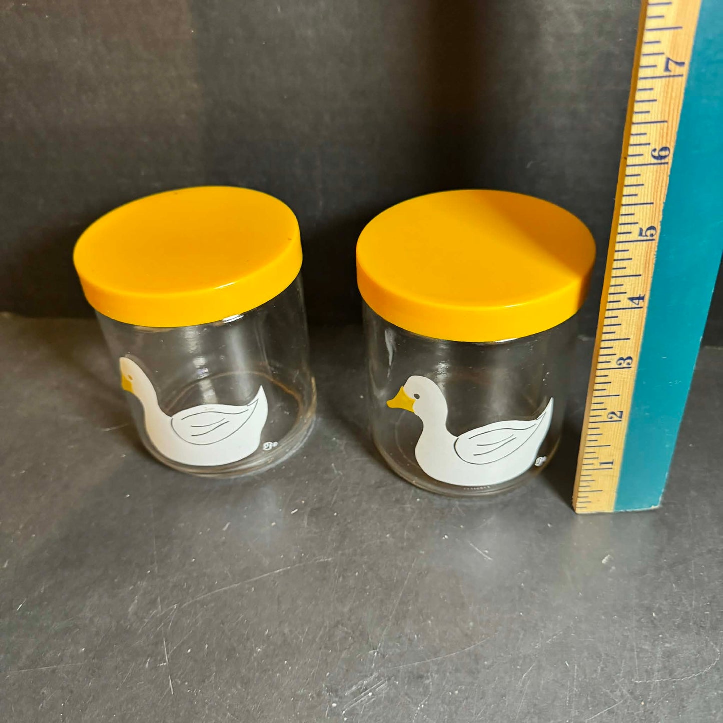 Vintage 80s Duck Glass Jars with Lids [Item 0282]